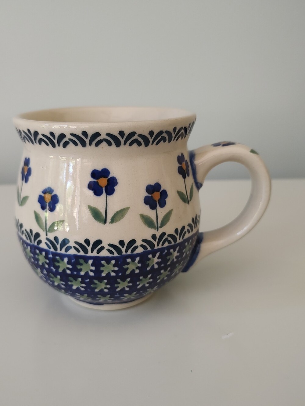 Polish Pottery Blue Violet Bubble Mug 16Oz - Picture 4 of 8